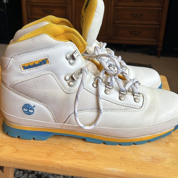 Timberland boots size 13 M colors, white yellow royal blue - Picture 3 of 6